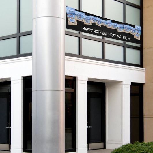 パーソナライズされた写真テンプレート誕生日/その他のイベント 横断幕 (ビルの外側)