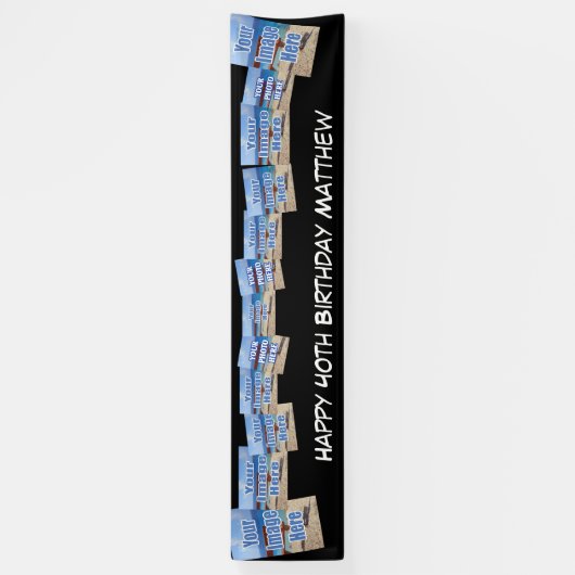 パーソナライズされた写真テンプレート誕生日/その他のイベント 横断幕 (縦)