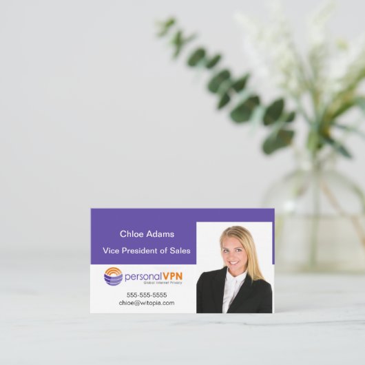 パーソナライズされた写真テンプレート 名刺 (スタンド正面)