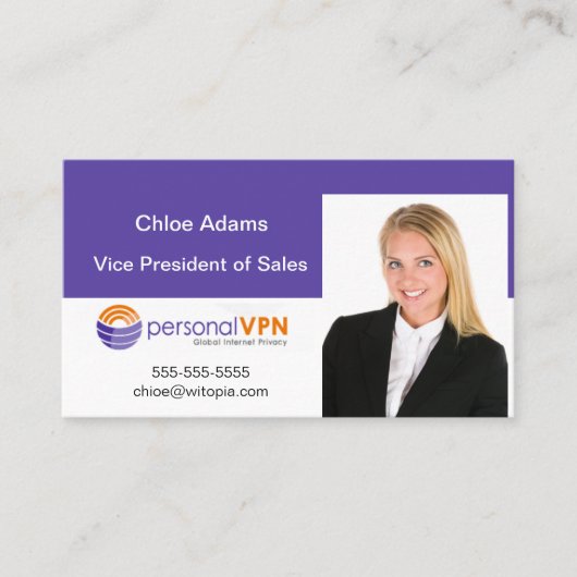 パーソナライズされた写真テンプレート 名刺 (正面)