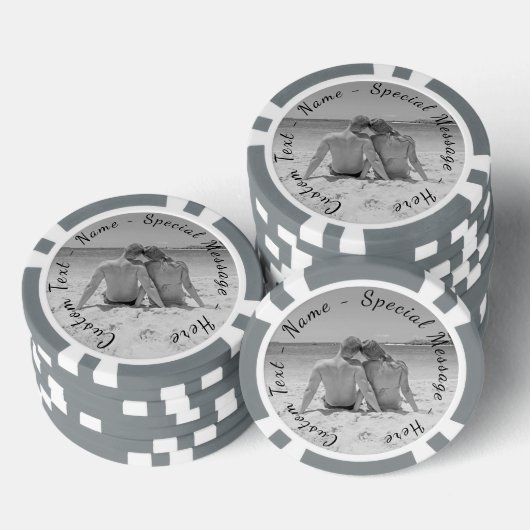 パーソナライズされた写真トランプのポーカーチップカスタム文字 ポーカーチップ (積み重ね)