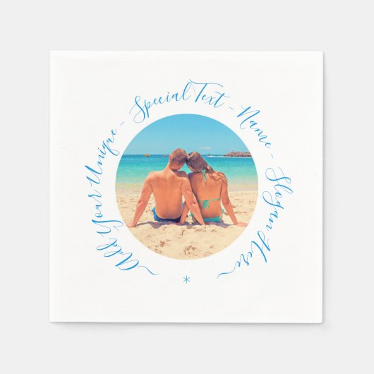 パーソナライズされた写真ナプキンスとカスタム文字 スタンダードカクテルナプキン (正面)