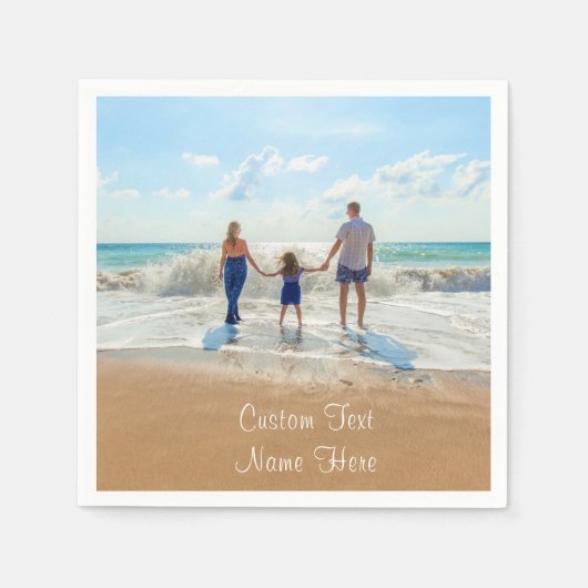 パーソナライズされた写真ナプキンスとカスタム文字 スタンダードカクテルナプキン (正面)