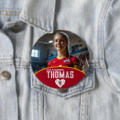 パーソナライズされた写真バレーボールのプレイヤー名番号 缶バッジ (インサイチュ)