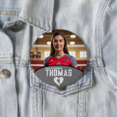 パーソナライズされた写真バレーボールのプレイヤー名番号 缶バッジ (インサイチュ)