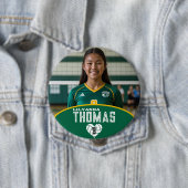 パーソナライズされた写真バレーボールのプレイヤー名番号 缶バッジ (インサイチュ)