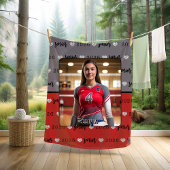 パーソナライズされた写真バレーボール上級卒業 フリースブランケット