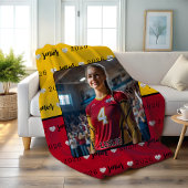 パーソナライズされた写真バレーボール上級卒業 フリースブランケット