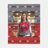 パーソナライズされた写真バレーボール上級卒業 フリースブランケット (正面)