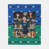 パーソナライズされた写真バレーボール上級贈呈 フリースブランケット (正面)