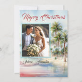 パーソナライズされた写真ビーチクリスマスカード 招待状 (正面)