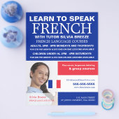 パーソナライズされた写真フランスの語学 チラシ (シングル)