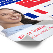 パーソナライズされた写真フランスの語学 ポスター (角)