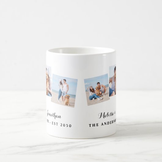 パーソナライズされた写真ユニーク3結婚枚 コーヒーマグカップ (中央)