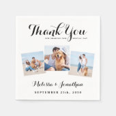 パーソナライズされた写真ユニーク3結婚枚 スタンダードカクテルナプキン (正面)