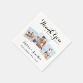 パーソナライズされた写真ユニーク3結婚枚 スタンダードカクテルナプキン (角)