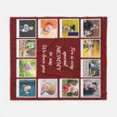 パーソナライズされた写真付き四角モダン色 フリースブランケット (正面(横))