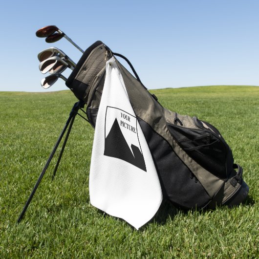 パーソナライズされた写真会社名の追加 ゴルフタオル (グリーン)