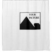 パーソナライズされた写真会社名の追加 シャワーカーテン (正面)