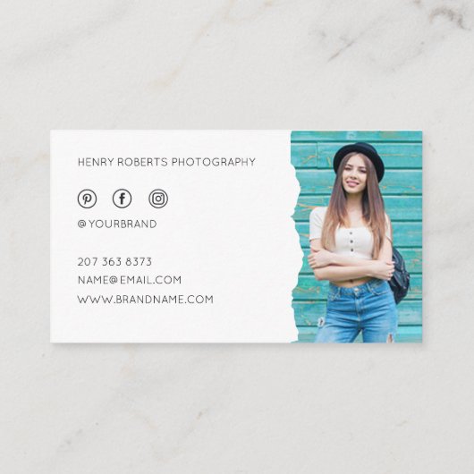 パーソナライズされた写真写エレガント真者2 名刺 (裏面)