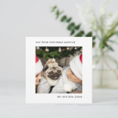 パーソナライズされた写真初めてのクリスマス結婚した シーズンカード (スタンド正面)