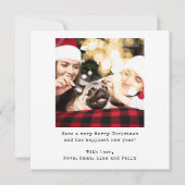 パーソナライズされた写真初めてのクリスマス結婚した シーズンカード (裏面)