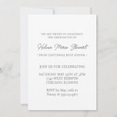 パーソナライズされた写真卒業 招待状 (裏面)