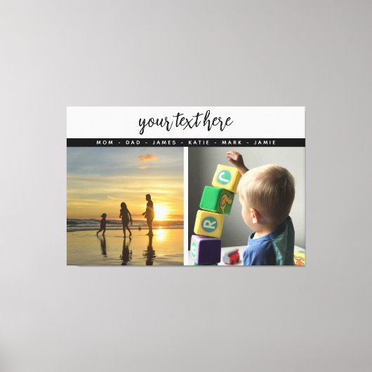 パーソナライズされた写真家族の愛の思い出2 キャンバスプリント (正面)