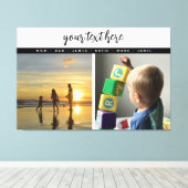 パーソナライズされた写真家族の愛の思い出2 キャンバスプリント (インサイチュ (ウッドフロア))