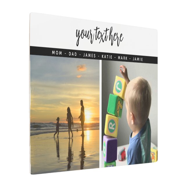 パーソナライズされた写真家族の愛の思い出2 メタルプリント (アングル)