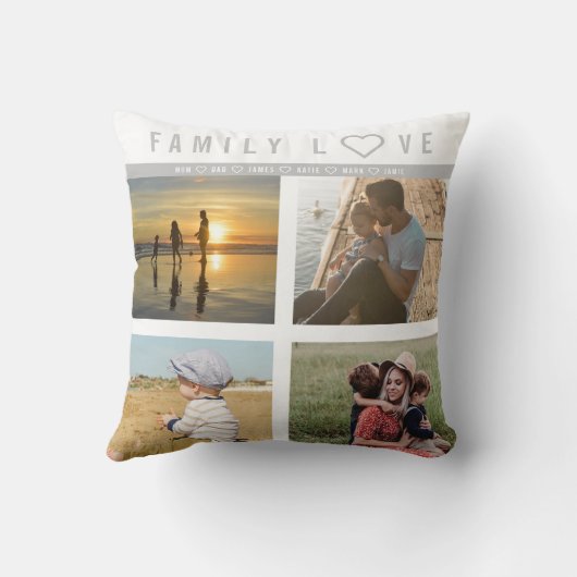 パーソナライズされた写真家族の愛の思い出8 クッション (裏面)
