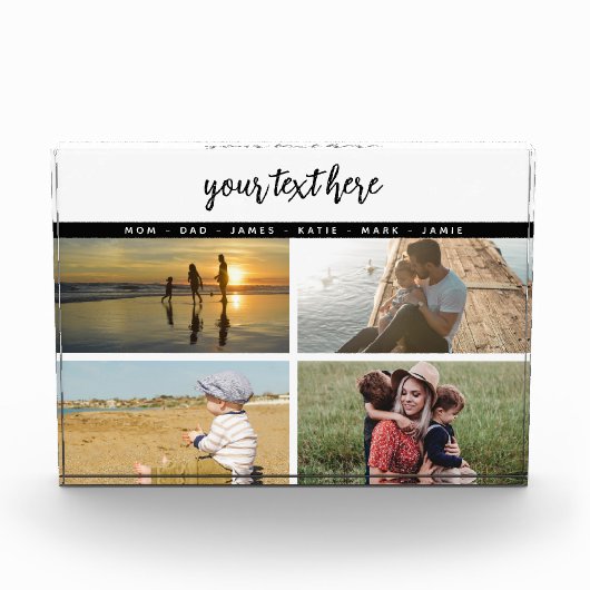 パーソナライズされた写真家族の愛の思い出 フォトブロック (正面)