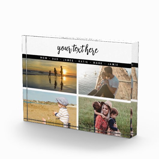 パーソナライズされた写真家族の愛の思い出 フォトブロック (右)