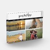 パーソナライズされた写真家族の愛の思い出 フォトブロック (左)