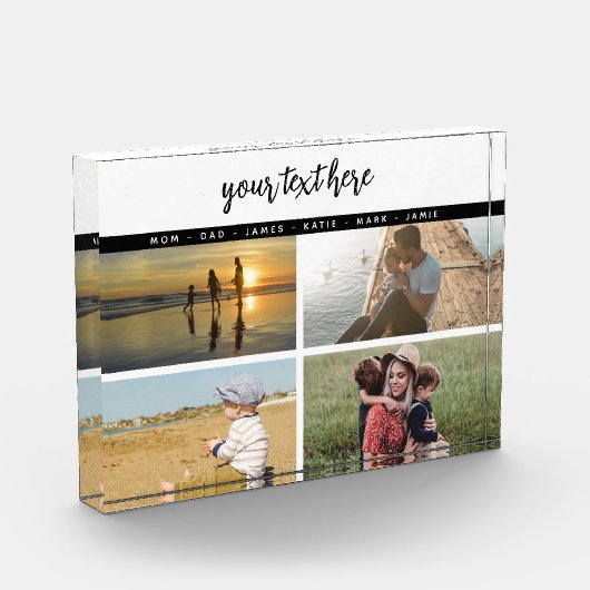 パーソナライズされた写真家族の愛の思い出 フォトブロック (左)