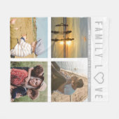 パーソナライズされた写真家族の愛の思い出 フリースブランケット (正面(横))