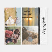 パーソナライズされた写真家族の愛の思い出 フリースブランケット (正面(横))