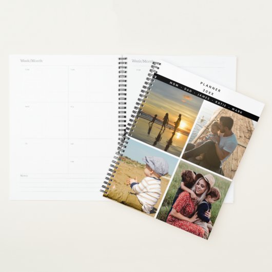 パーソナライズされた写真家族の愛の思い出 プランナー手帳 (ディスプレー)