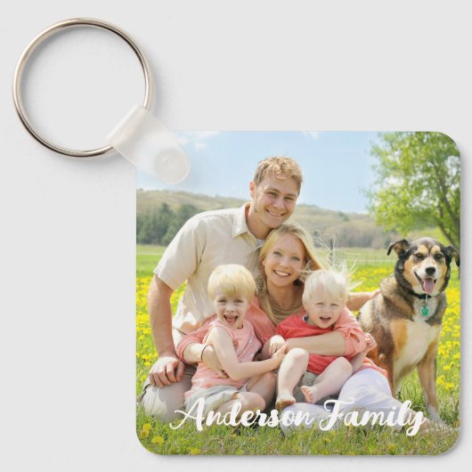 パーソナライズされた写真家族ペットキッズモダン2 キーホルダー (正面)