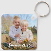 パーソナライズされた写真家族ペットキッズモダン2 キーホルダー (裏面)