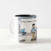 パーソナライズされた写真家 – 男性マンガ ツートーンマグカップ (正面左)