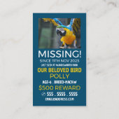 パーソナライズされた写真恋しく思撮り失ったPet Card 名刺 (裏面)