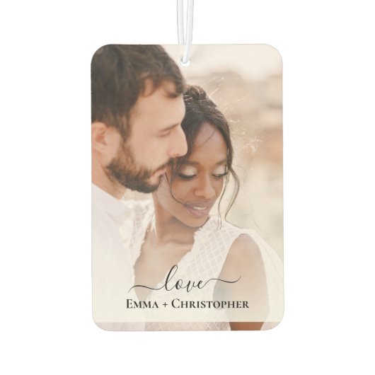 パーソナライズされた写真新婚車2 カーエアーフレッシュナー (裏面)