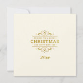パーソナライズされた写真枠とクリスマスリース カード (裏面)