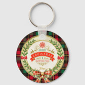 パーソナライズされた写真枠とクリスマスリース キーホルダー (裏面)