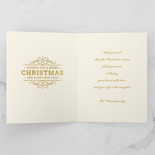 パーソナライズされた写真枠とクリスマスリースC カード (内部)