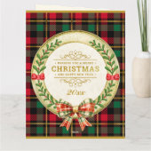 パーソナライズされた写真枠とクリスマスリースC カード (裏面)