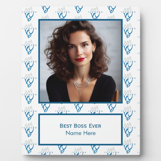 パーソナライズされた写真氷山感動的最高のボス フォトプラーク (正面)