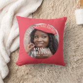 パーソナライズされた写真記念シンプル赤 クッション (ブランケット)