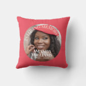 パーソナライズされた写真記念シンプル赤 クッション (裏面)